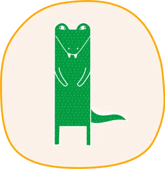 Tecknad grön krokodil